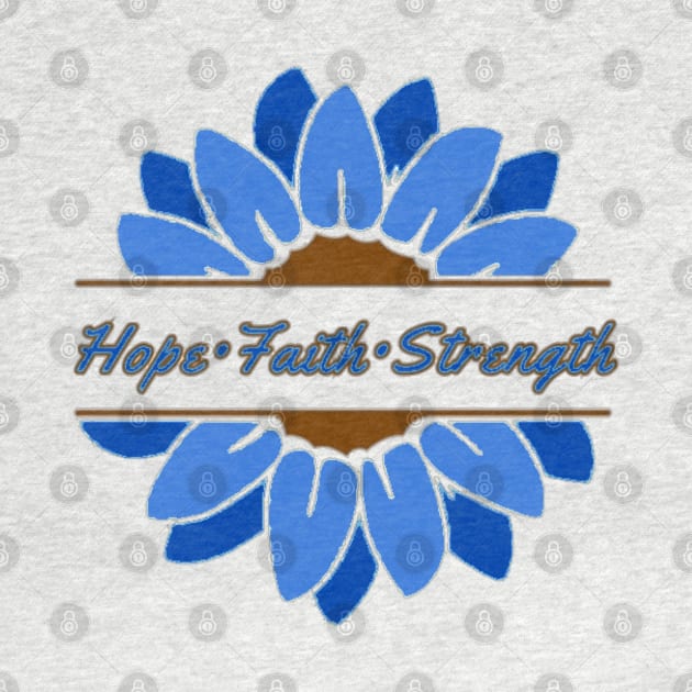 Dark Blue Sunflower Hope Faith Strength by CaitlynConnor